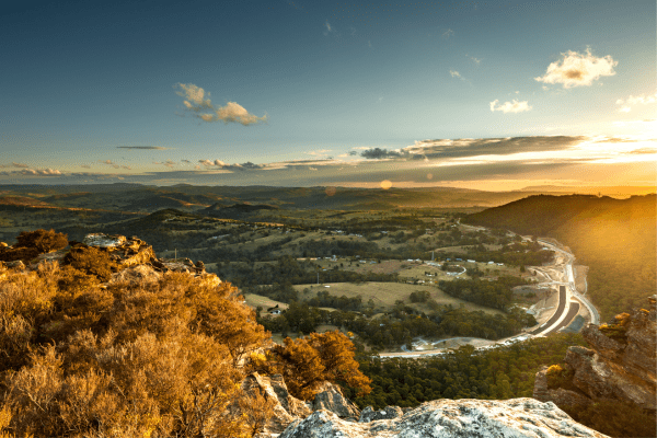 Panoramablick auf den Blue Mountains National Park in Australien