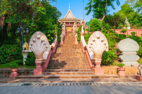 Wat Phnom Tempel in Phnom Penh, Kambodscha